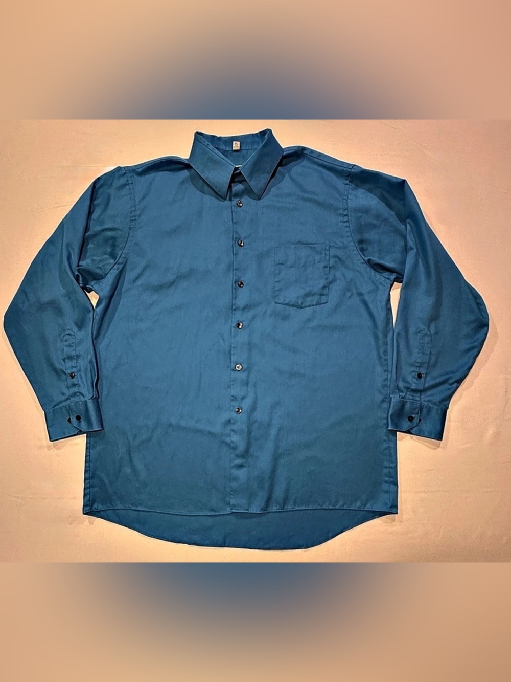 Geoffrey Beene Men’s 17 34/35 Blue Long Sleeve Dress Shirt Regular Fit